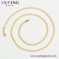 45011 xuping banhado a ouro 18k simples estilo de moda sem colar de corrente de pedra